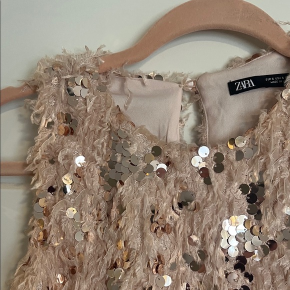 Zara pink Sequin Textured Top - Picture 3 of 3